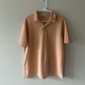 Izod Mens The Advantage Polo Shirt Size L Orange Pullover Short Sleeve